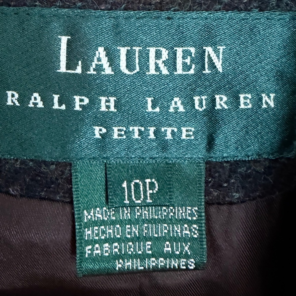 Lauren Ralph Lauren Plaid Wool Blazer Jacket Womens Size 10P Green Brown Vintage - Picture 3 of 13